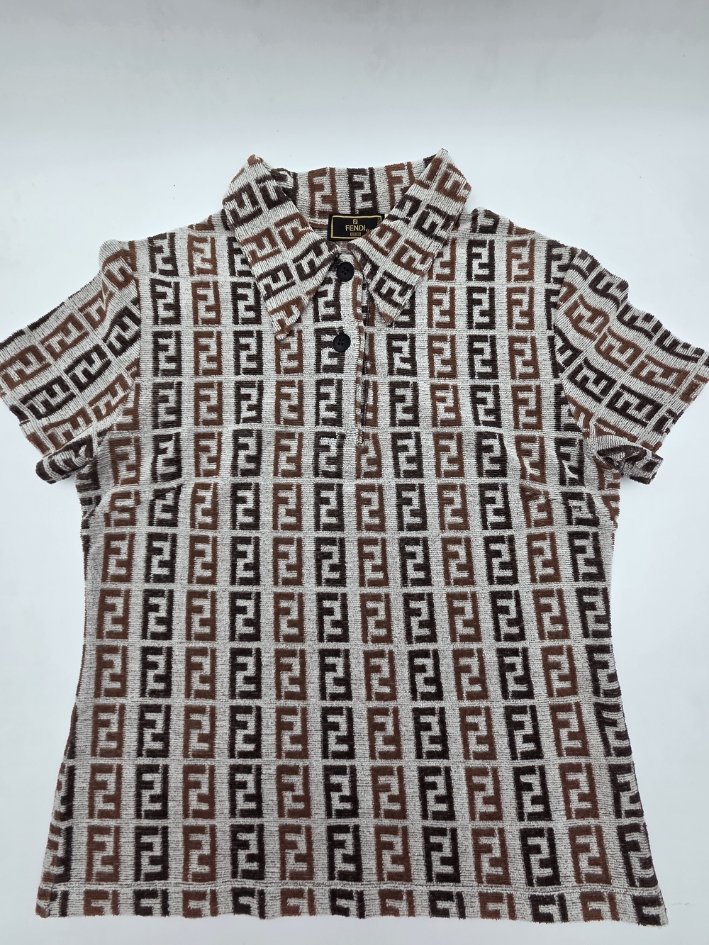 FENDI Zucca polo shirt size:44 Short sleeve shirt brown